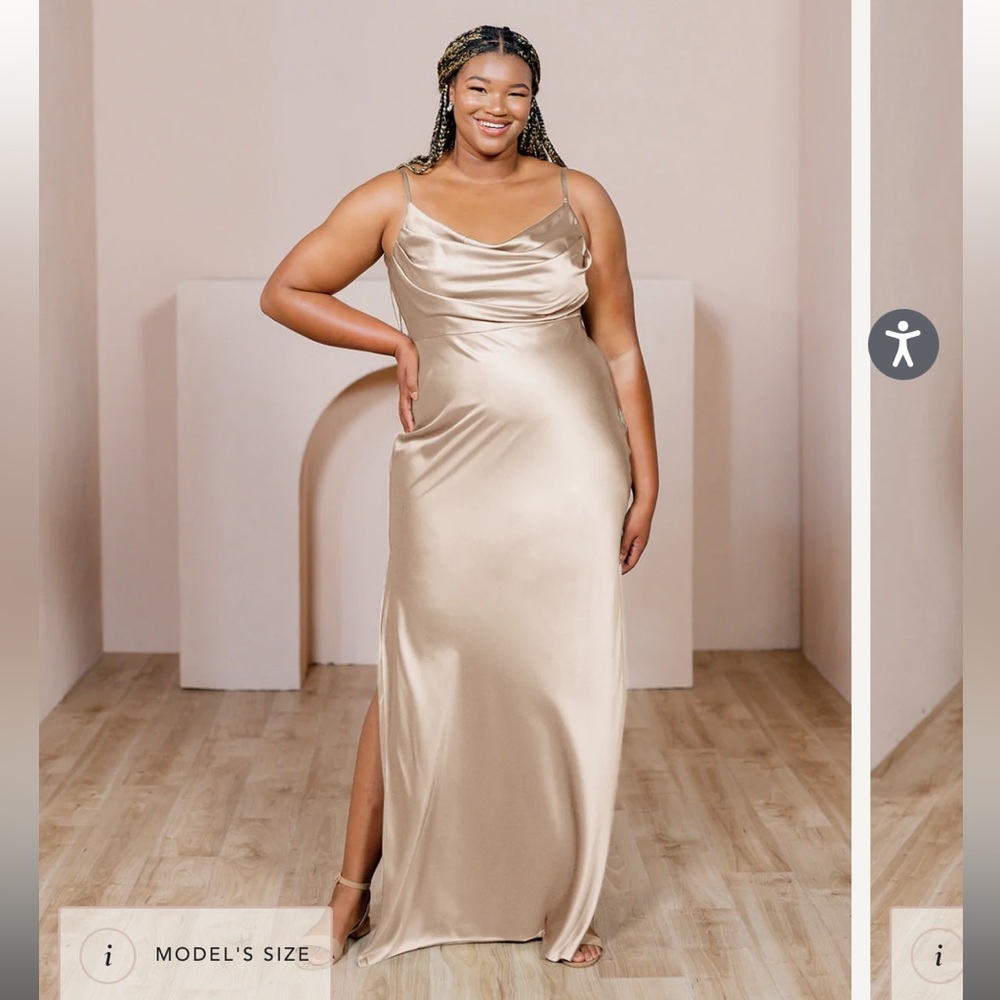 Revelry Gold Champagne Skye Dress Size 8
